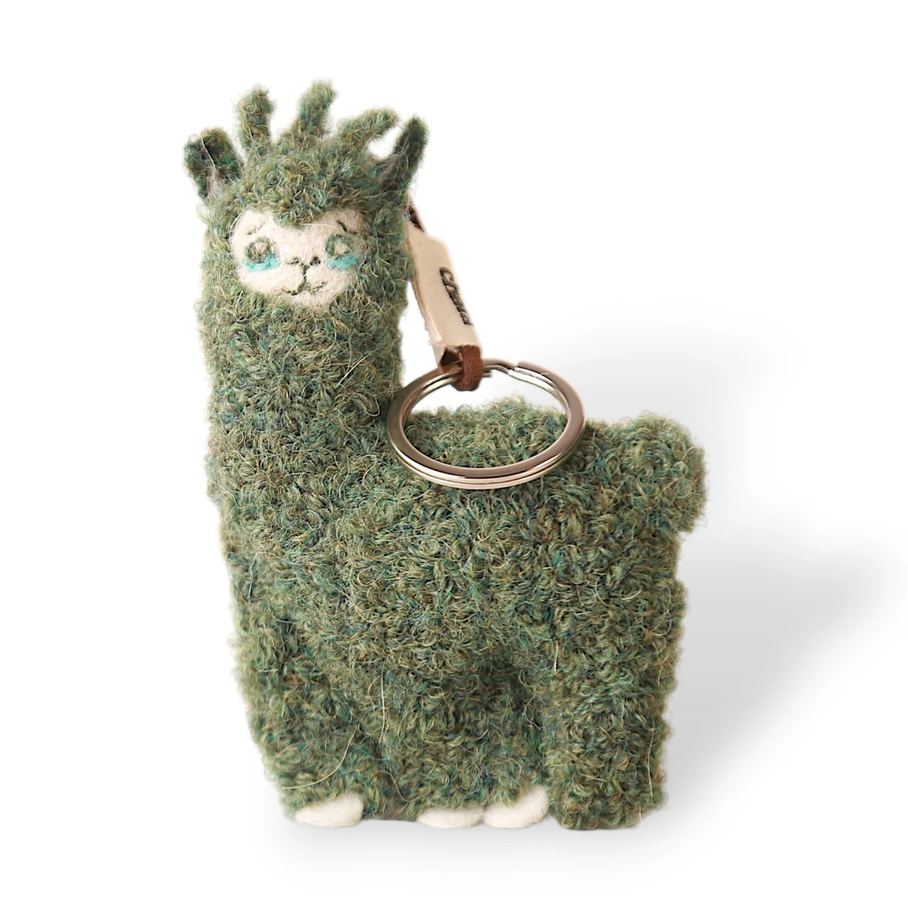 Llavero Alpaca Chata verde