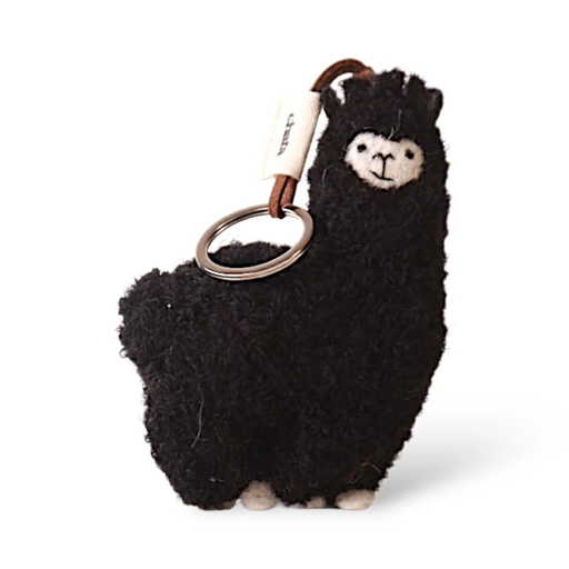 [32506] Llavero Alpaca Chata negro